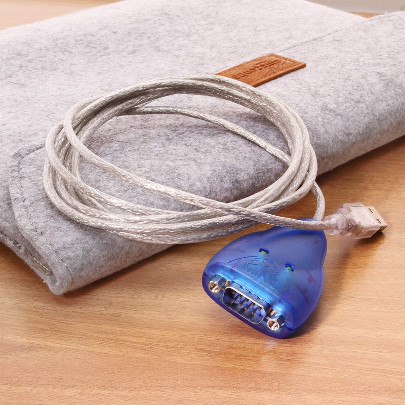 USBGearÂ® USB to RS232 Serial Adapter - 6ft USB to DB9 Cable with Status LEDs, FTDI Chip, Cross-Platform Compatible - Image 4